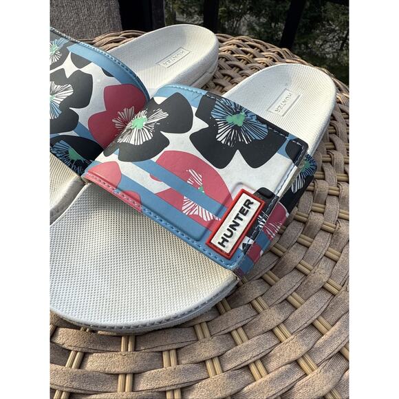 Hunter Sandals Womens US 7 UK 5 Flip Flop Slides Multicolor Floral - Picture 3 of 13